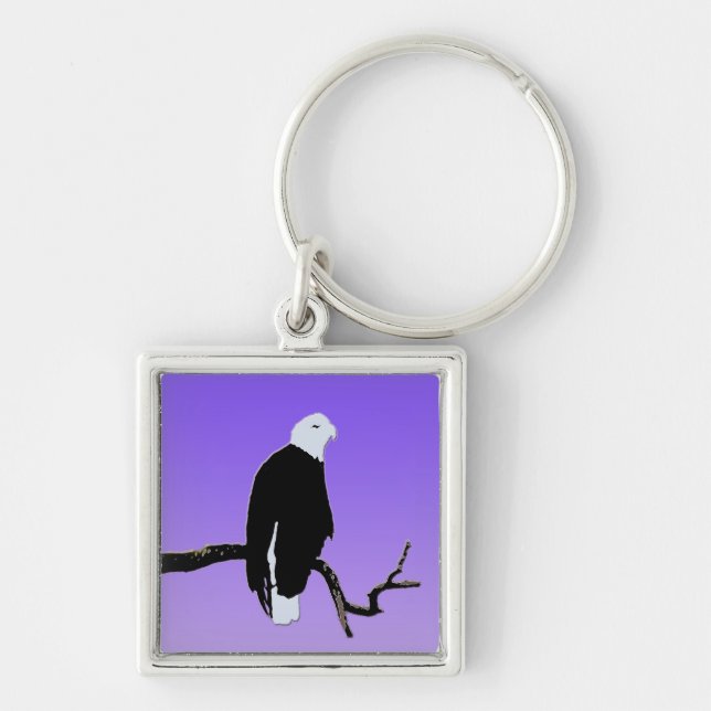 Bald Eagle at Sunset  - Original Wildlife Art Key Ring (Front)