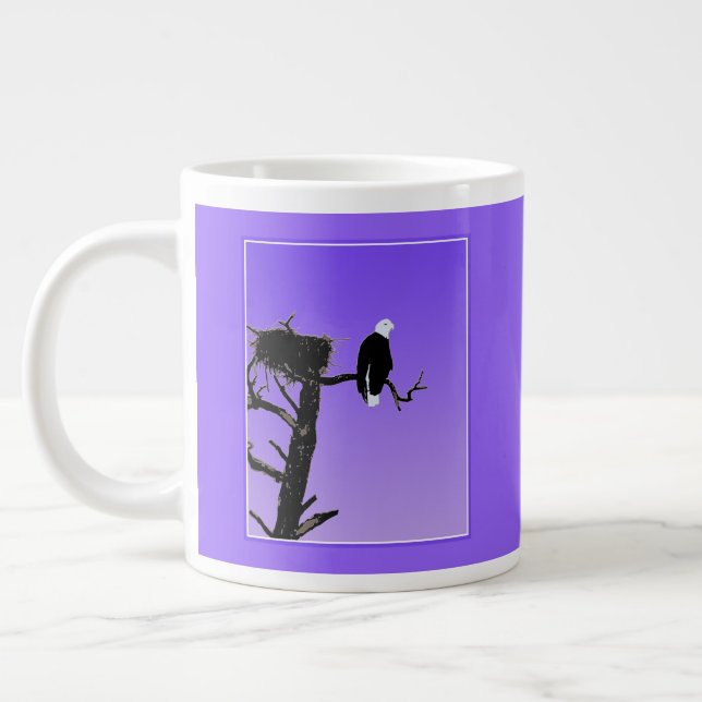 Bald Eagle at Sunset  - Original Wildlife Art Large Coffee Mug (Left)