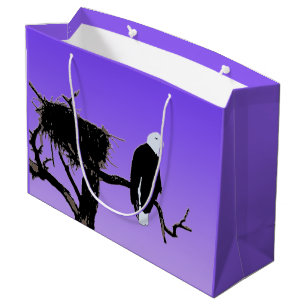 Bald Eagle at Sunset - Original Wildlife Art Large Gift Bag