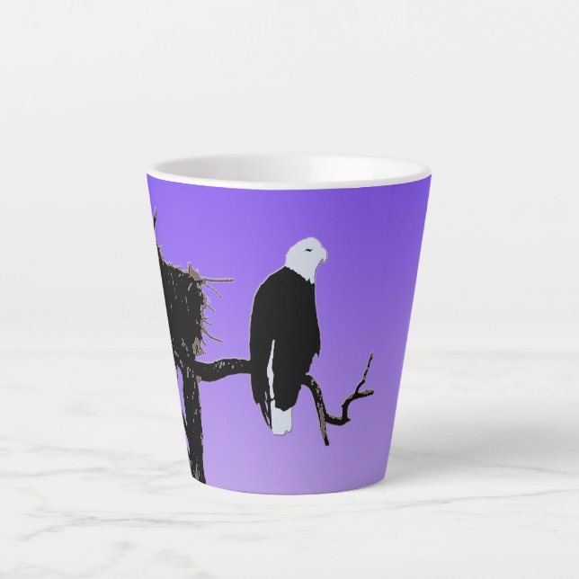 Bald Eagle at Sunset  - Original Wildlife Art Latte Mug (Front)