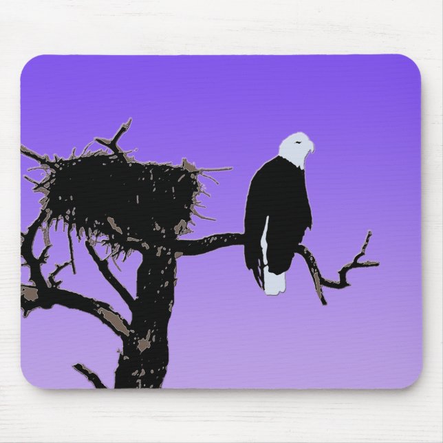 Bald Eagle at Sunset  - Original Wildlife Art Mouse Mat (Front)