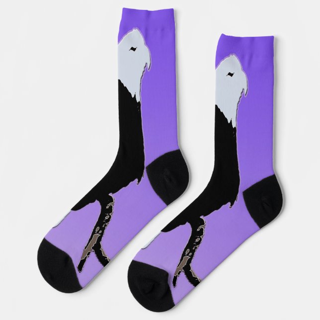Bald Eagle at Sunset  - Original Wildlife Art Socks (Left)