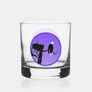 Bald Eagle at Sunset  - Original Wildlife Art Whiskey Glass