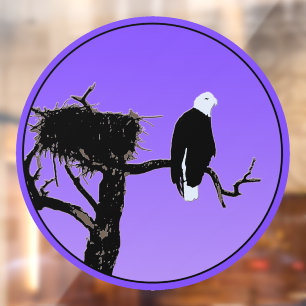 Bald Eagle at Sunset - Original Wildlife Art Window Cling