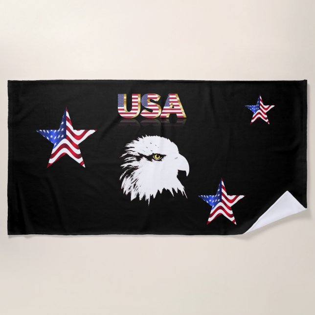 Bald Eagle Beach Towel (Front)