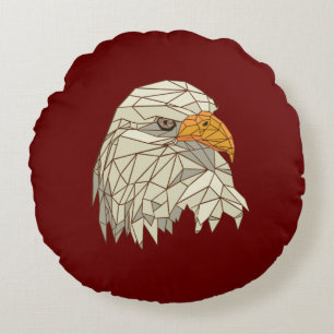 Bald Eagle Bird of Prey Design Round Cushion
