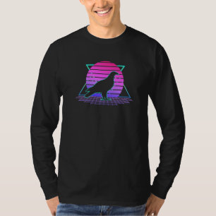 Bald Eagle Bird of Prey Watching Retro 80s Sunset T-Shirt