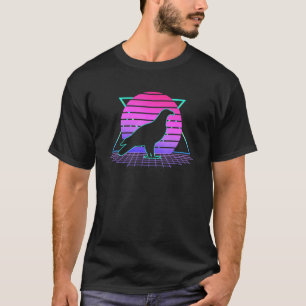 Bald Eagle Bird of Prey Watching Retro 80s Sunset  T-Shirt