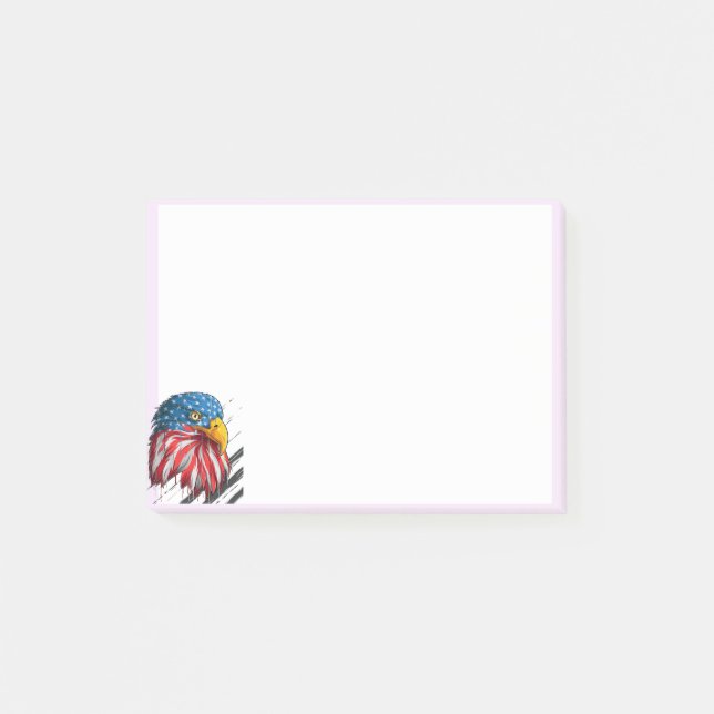 Bald Eagle Bird USA Flag Crying Patriotic America Post-it Notes (Front)
