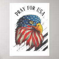 Bald Eagle Bird USA Flag Crying Pray for USA