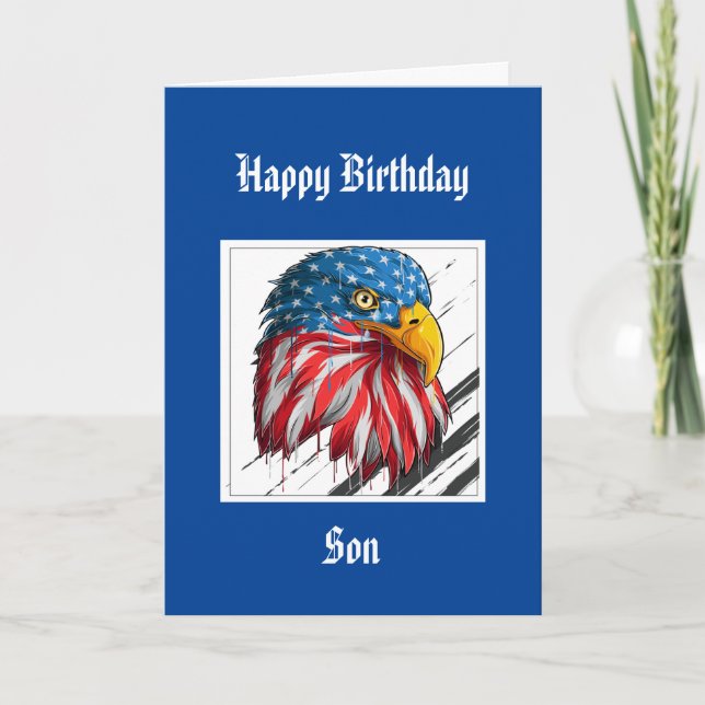 Bald Eagle Birthday Special Son Military  Car Card (Front)