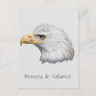 Bald Eagle Bravery & Valiance customisable Postcard