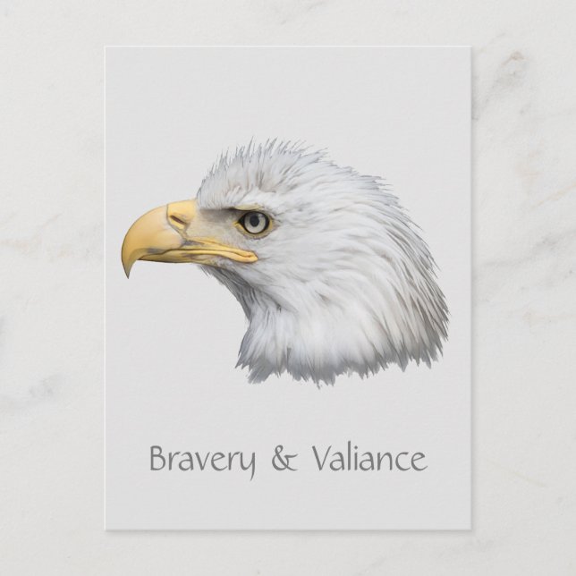 Bald Eagle Bravery & Valiance customisable Postcard (Front)