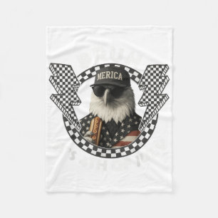 Bald Eagle Bruh Funny 4th Of July Independence Day Fleece Blanket