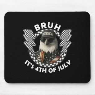 Bald Eagle Bruh Funny 4th Of July Independence Day Mouse Mat