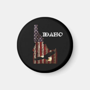 BALD EAGLE BURNT WOOD - IDAHO PATRIOT CLR MAGNET