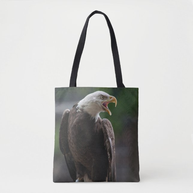 Bald Eagle Calling Tote Bag (Front)