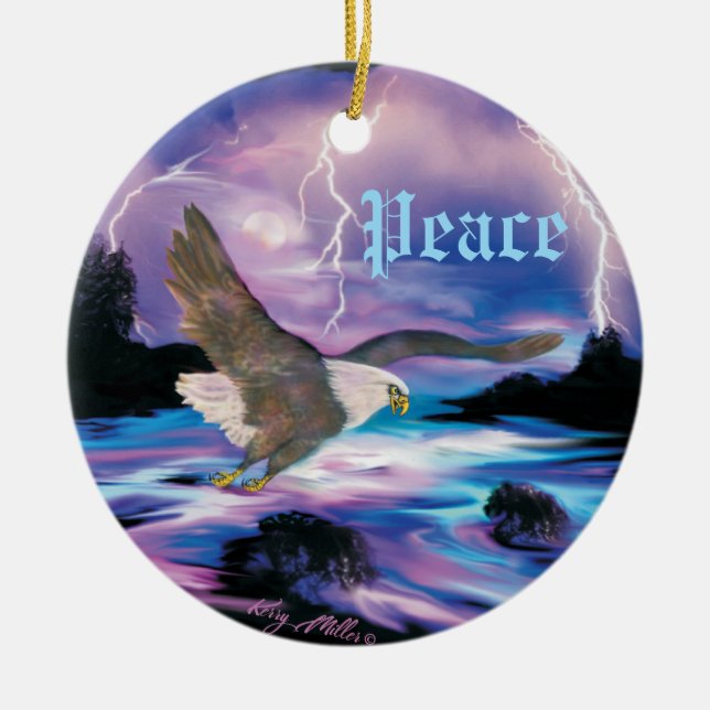 Bald Eagle Ceramic Ornament (Front)