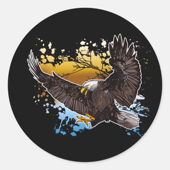 Bald Eagle  Classic Round Sticker (Front)