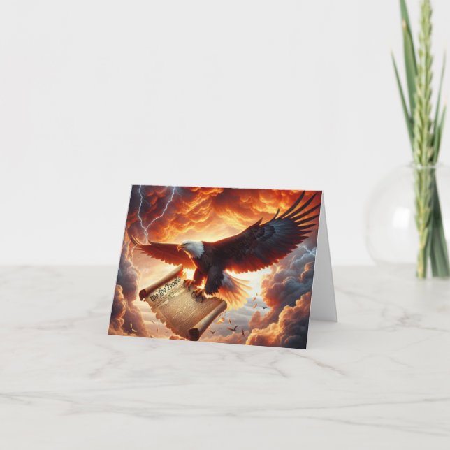 Bald Eagle Clutching the U.S. Constitution Card (Front)