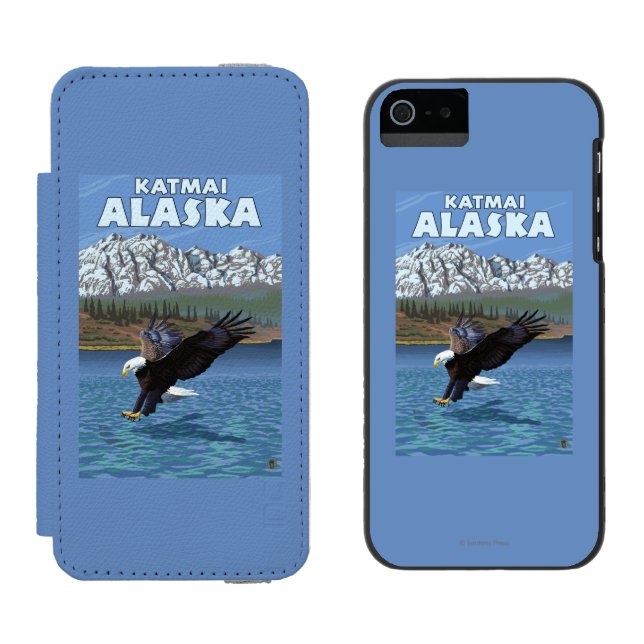 Bald Eagle Diving - Katmai, Alaska Incipio iPhone Wallet Case (Side by Side)