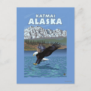 Bald Eagle Diving - Katmai, Alaska Postcard