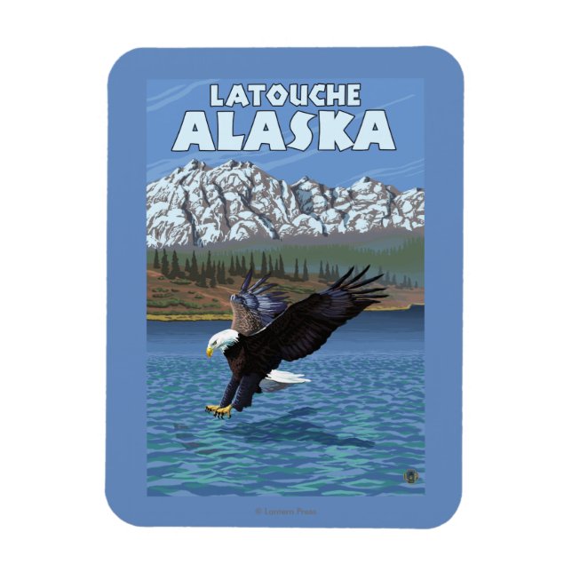 Bald Eagle Diving - Latouche, Alaska Magnet (Vertical)
