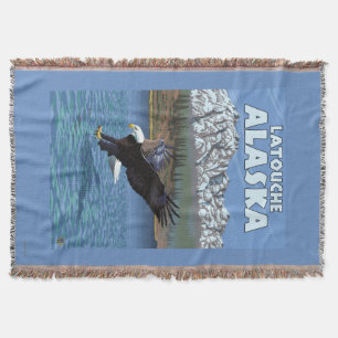 Bald Eagle Diving - Latouche, Alaska Throw Blanket