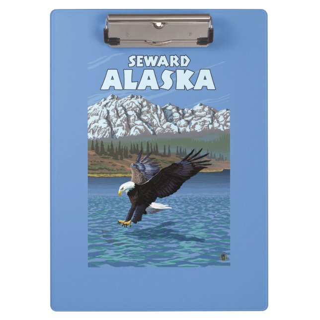 Bald Eagle Diving - Seward, Alaska Clipboard (Front)