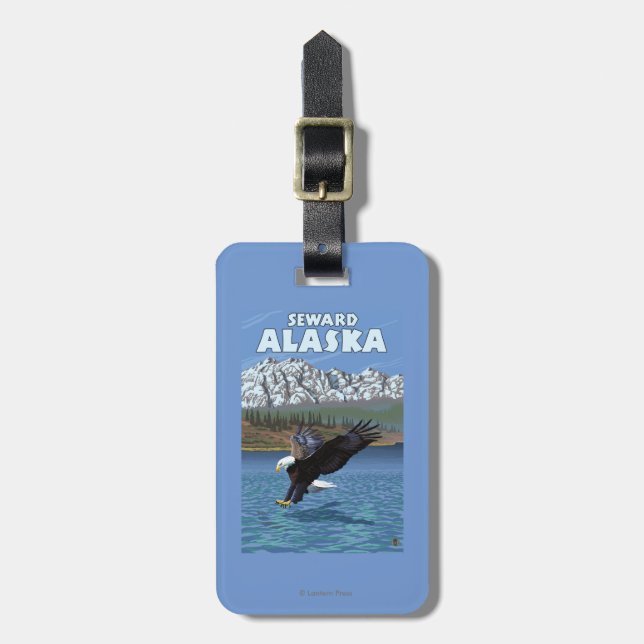 Bald Eagle Diving - Seward, Alaska Luggage Tag (Front Vertical)