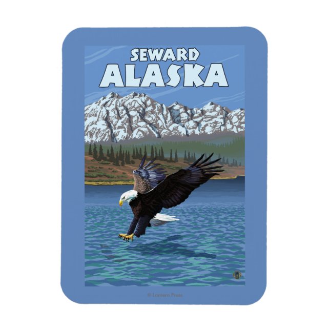 Bald Eagle Diving - Seward, Alaska Magnet (Vertical)