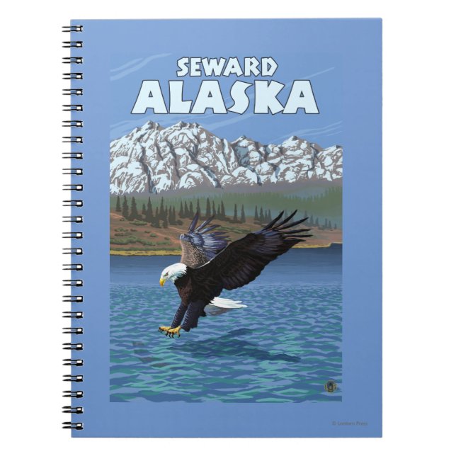 Bald Eagle Diving - Seward, Alaska Notebook (Front)