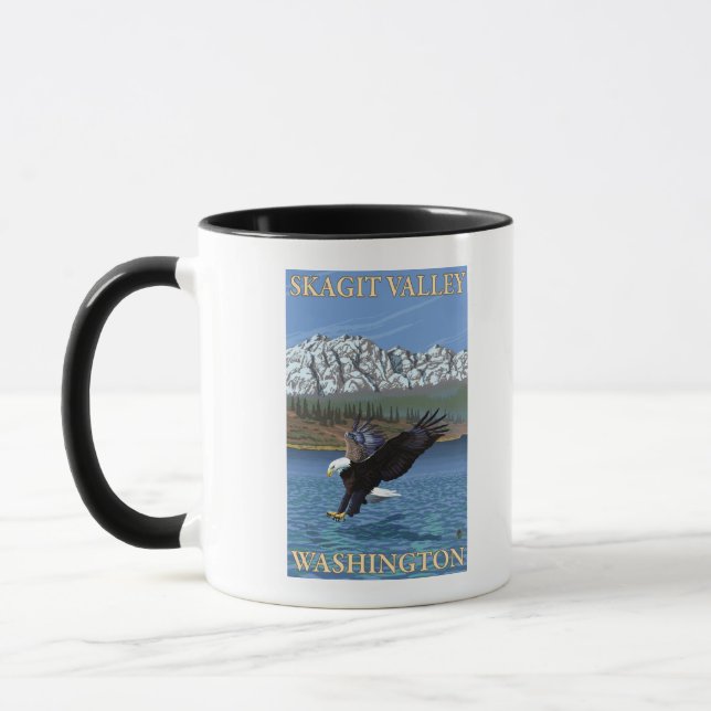 Bald Eagle Diving - Skagit Valley, Washington Mug (Left)