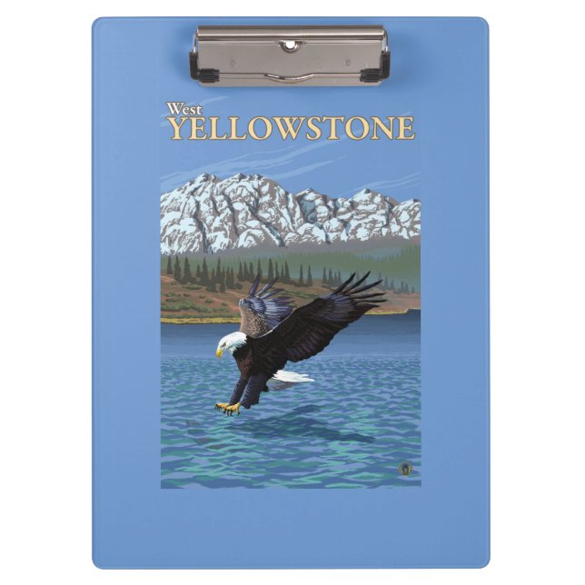 Bald Eagle Diving - West Yellowstone, MT Clipboard (Front)