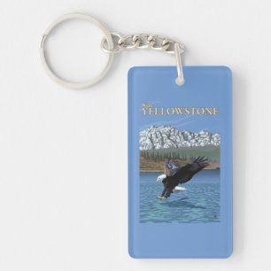 Bald Eagle Diving - West Yellowstone, MT Key Ring