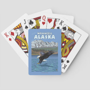 Bald Eagle Diving - Wrangell, Alaska Playing Cards
