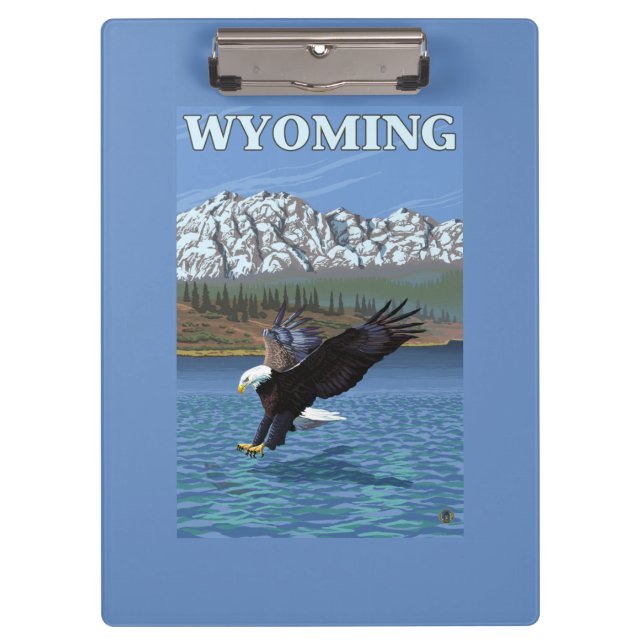 Bald Eagle Diving - Wyoming Clipboard (Front)