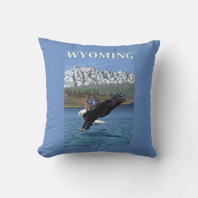 Bald Eagle Diving - Wyoming Cushion (Front)