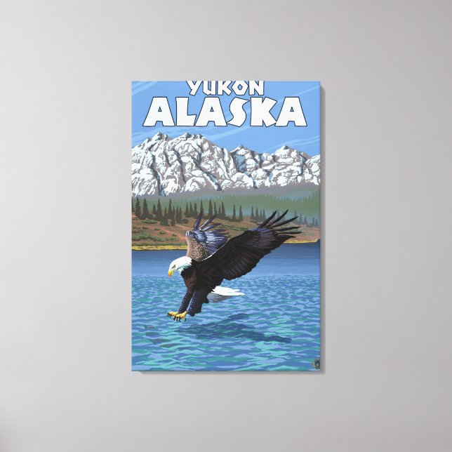Bald Eagle Diving - Yukon, Alaska Canvas Print (Front)