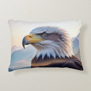 Bald Eagle Double Exposure Animal Nature Wildernes Decorative Cushion