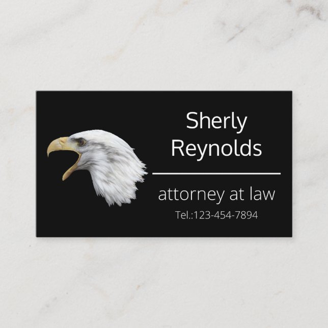 Bald Eagle elegant customisable Business Card (Front)