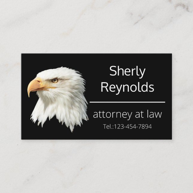 Bald Eagle exquisite customisable Business Card (Front)