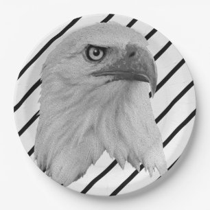 Bald Eagle Face Oil Paint, Paper Plate