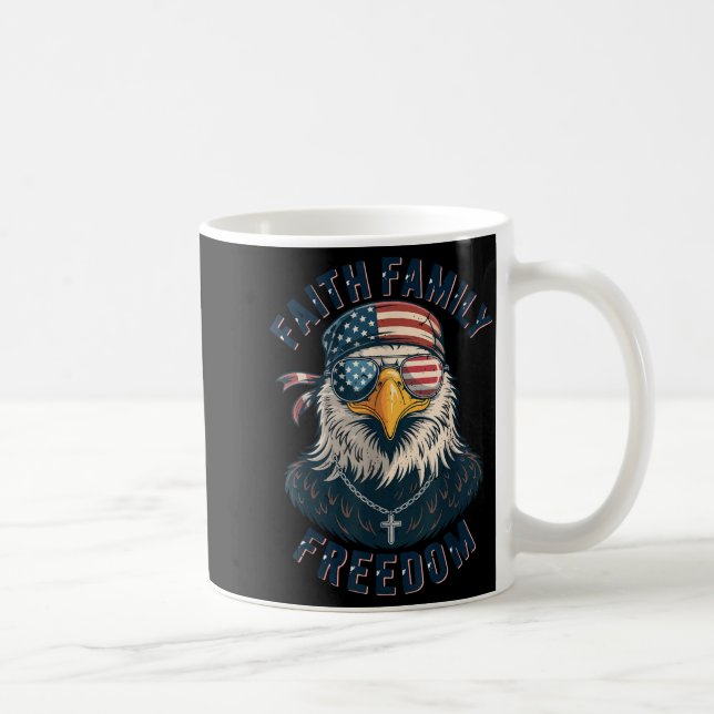 Bald Eagle Faith Family Dom Patriotic Christian Bo Coffee Mug (Right)