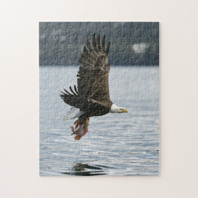 Bald Eagle Fish Retrieval Jigsaw Puzzle (Vertical)