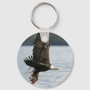 Bald Eagle Fish Retrieval Key Ring