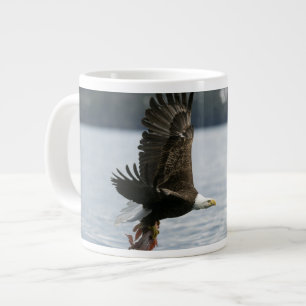 Bald Eagle Fish Retrieval Large Coffee Mug