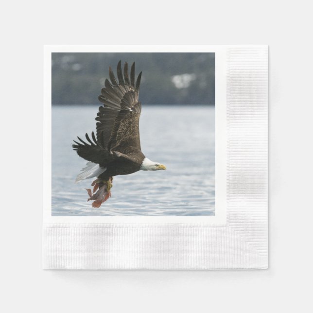 Bald Eagle Fish Retrieval Napkin (Front)
