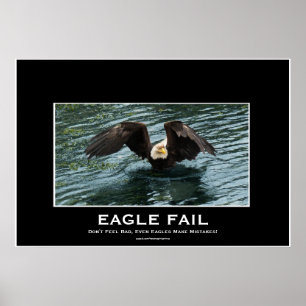 Bald Eagle Fishing Fail Demotivational Photo Print