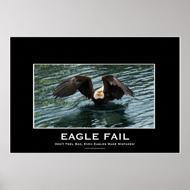 Bald Eagle Fishing Fail Demotivational Photo Print (Front)